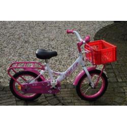 14” mooie wit/ roze meisjesfiets