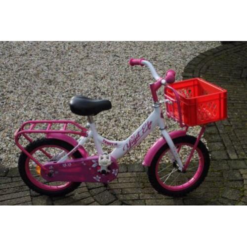 14” mooie wit/ roze meisjesfiets