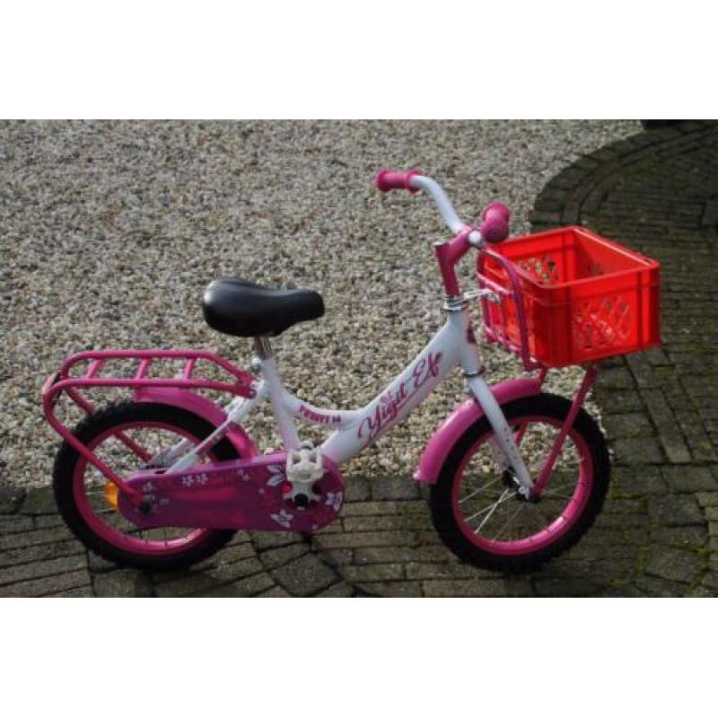 14” mooie wit/ roze meisjesfiets