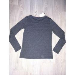 Nieuw donkergrijs/ zwart gemêleerde longsleeve Maat S