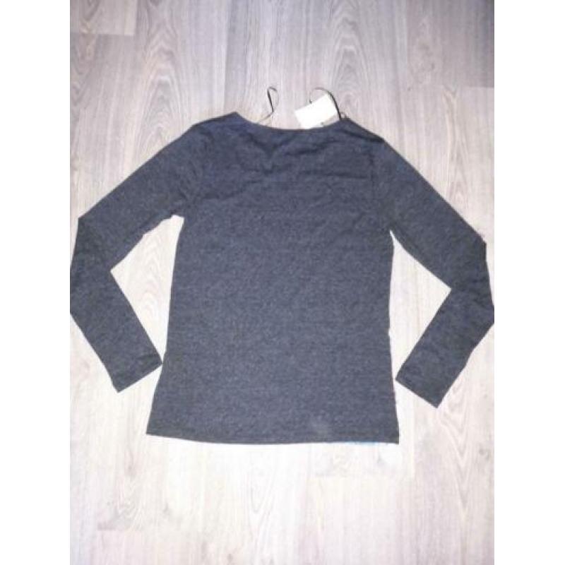 Nieuw donkergrijs/ zwart gemêleerde longsleeve Maat S