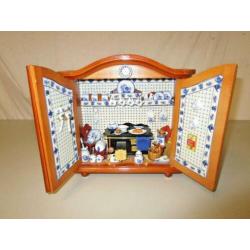 miniatuur kast vintage poppenhuis winkeltje keuken in kast