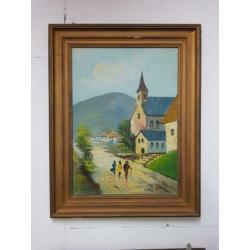 Vintage schilderij Baumlerr jaren 60/70, €25,-.