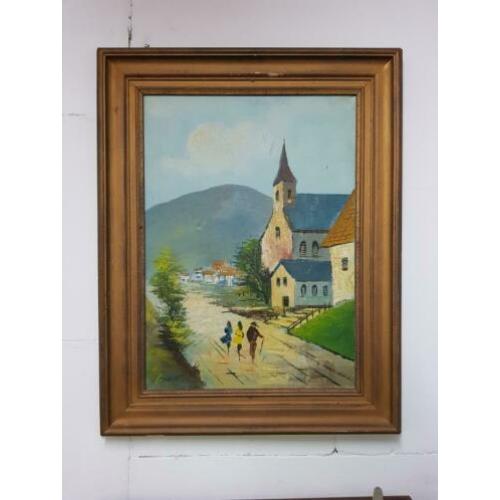 Vintage schilderij Baumlerr jaren 60/70, €25,-.
