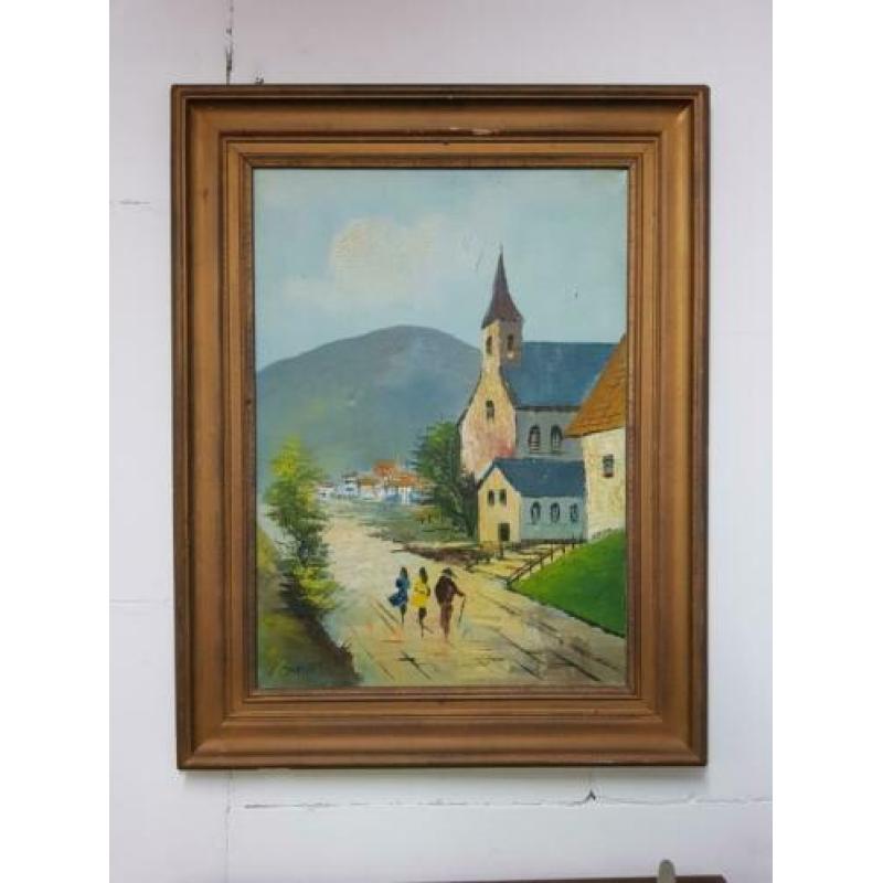 Vintage schilderij Baumlerr jaren 60/70, €25,-.