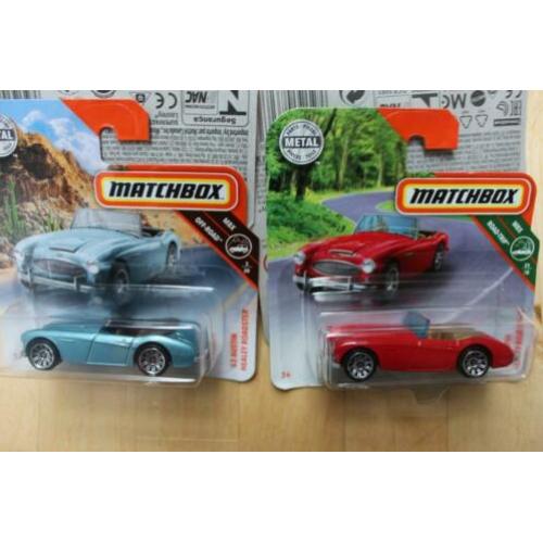 2 stuks Matchbox Austin Healey Roadster