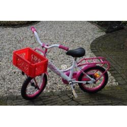 14” mooie wit/ roze meisjesfiets