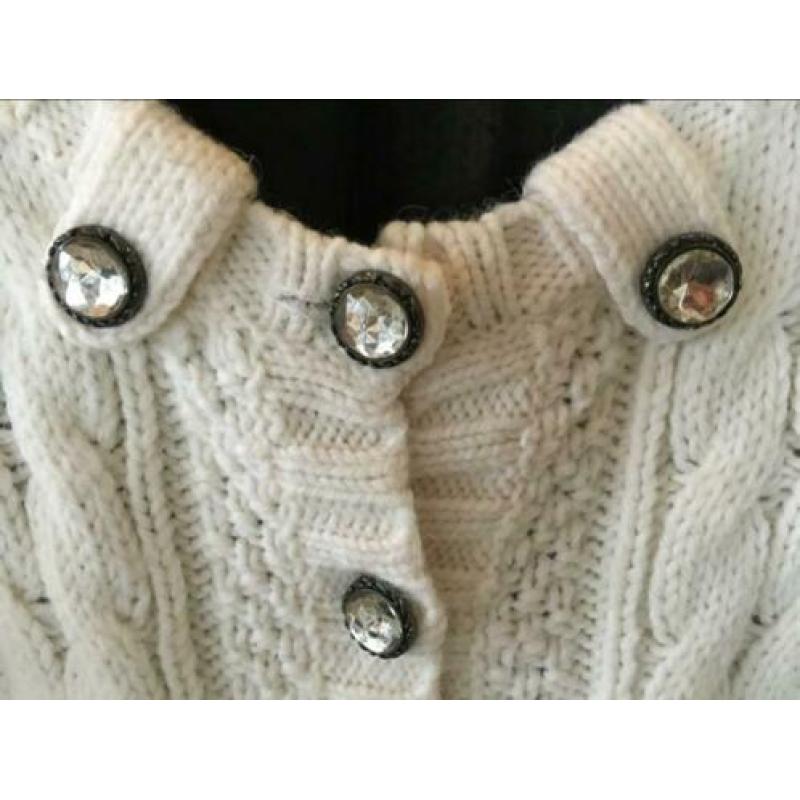 anotherwoman supermooi gebreid vest maat 40 off-white