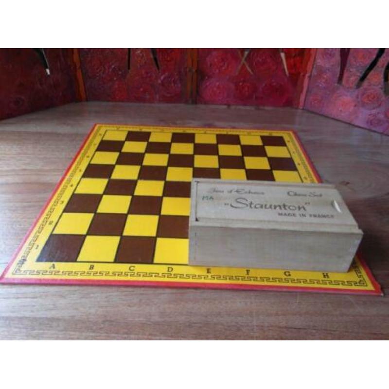 Jumbo schaakbord & franse Staunton schaakstukken,schaakspel
