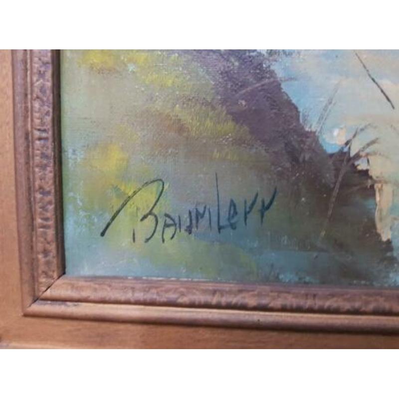Vintage schilderij Baumlerr jaren 60/70, €25,-.