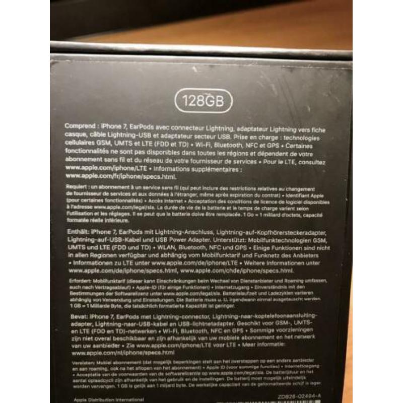 Iphone 7 + (nieuwe)oortjes 128gb