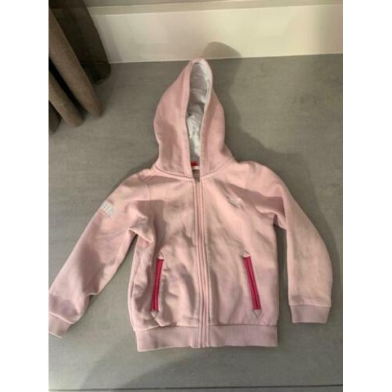 Puma jogging pak licht roze/ donker roze (maat 4jr/ 104cm)