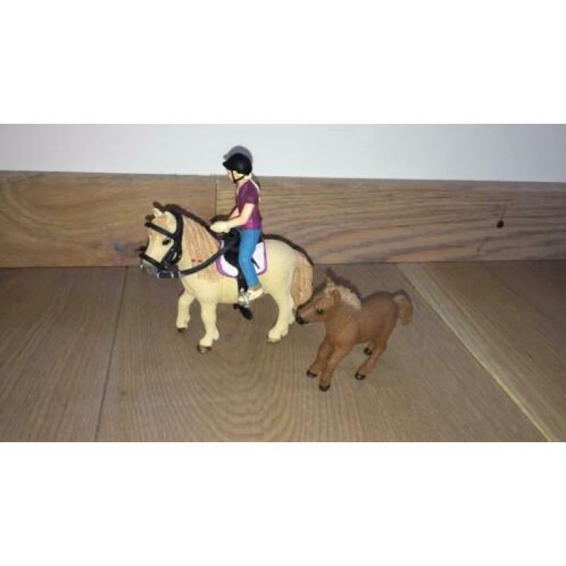 Schleich shetland pony set met veulentje exclusief!!