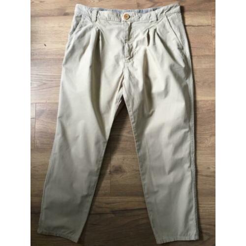 VANILIA beige bandplooibroek maat 42