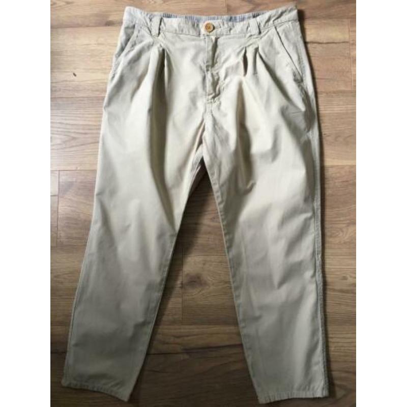 VANILIA beige bandplooibroek maat 42