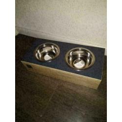 Binqdesign hap&slurp voerbak drinkbak multi d. grijs 17 cm.
