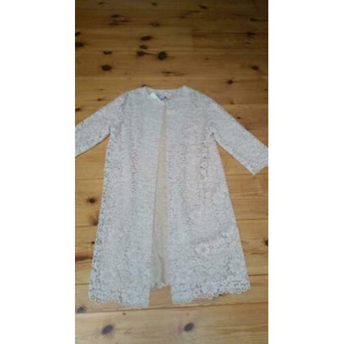Beige lang kanten Italiaans colbert XXL.
