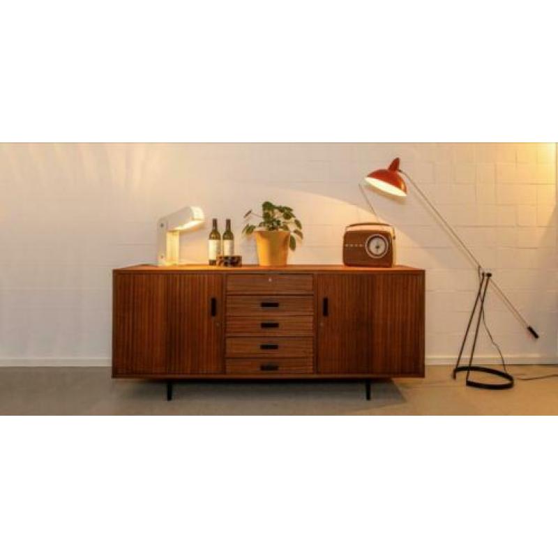 Deens vintage teak lowboard dressoir, jaren 60