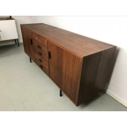 Deens vintage teak lowboard dressoir, jaren 60