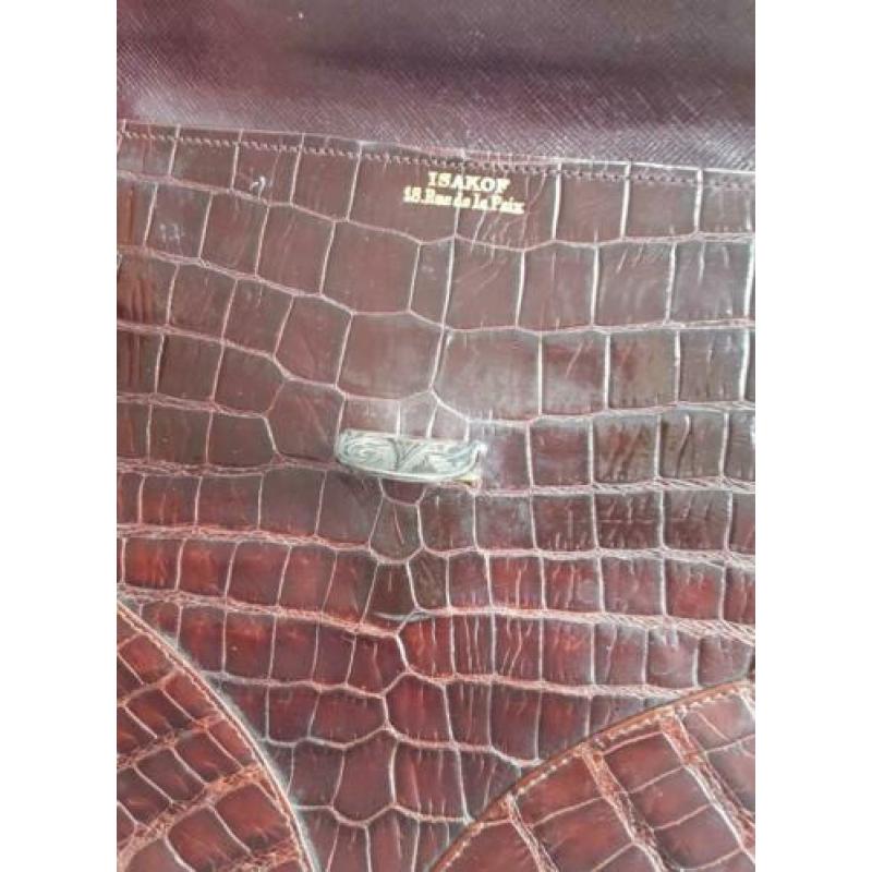 vintage dames tas (clutch) krokodilleer