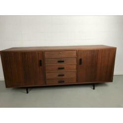 Deens vintage teak lowboard dressoir, jaren 60