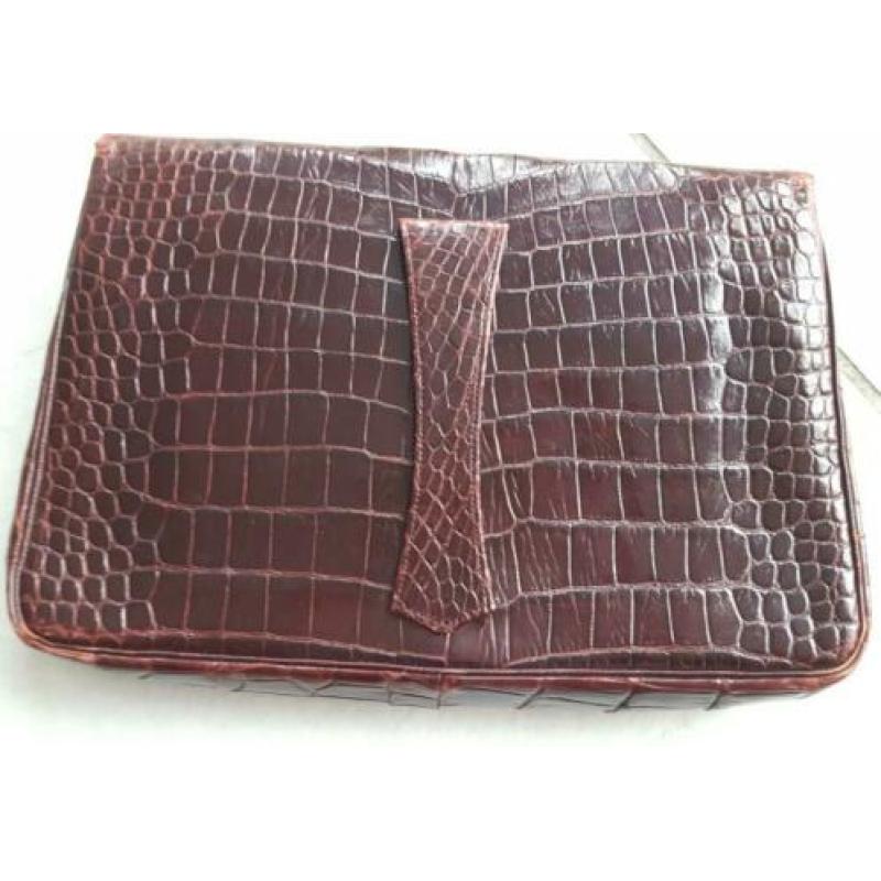 vintage dames tas (clutch) krokodilleer