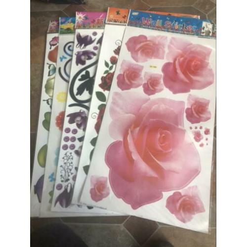 5 bloemen Muurstickers