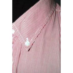 Mc.GREGOR gestreept overhemd, shirt, rood - wit (roze) Mt. L