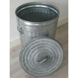 Afvalemmer/Wasmand/Opbergemmer gegalvaniseerd zink 60 cm