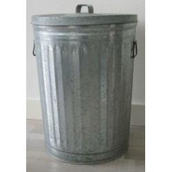 Afvalemmer/Wasmand/Opbergemmer gegalvaniseerd zink 60 cm