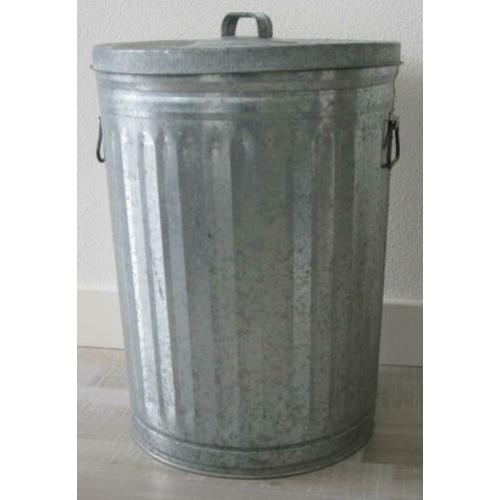 Afvalemmer/Wasmand/Opbergemmer gegalvaniseerd zink 60 cm