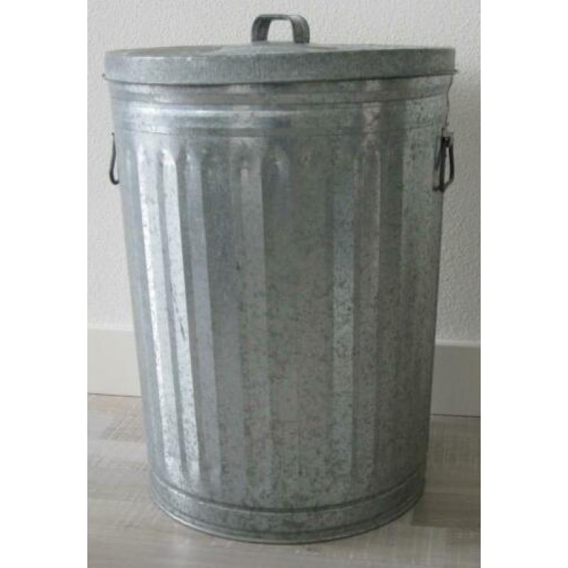 Afvalemmer/Wasmand/Opbergemmer gegalvaniseerd zink 60 cm