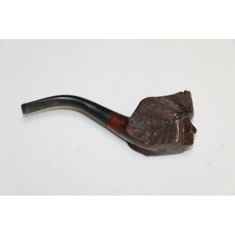 Antieke houten gesculpteerde pijp REAL BRIAR (OBEIG) indiaan