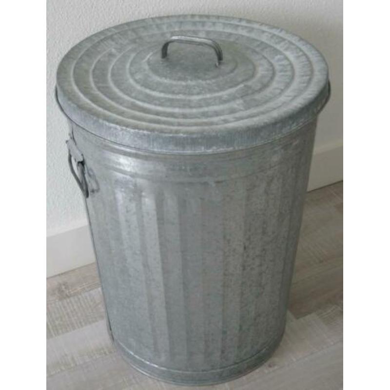 Afvalemmer/Wasmand/Opbergemmer gegalvaniseerd zink 60 cm