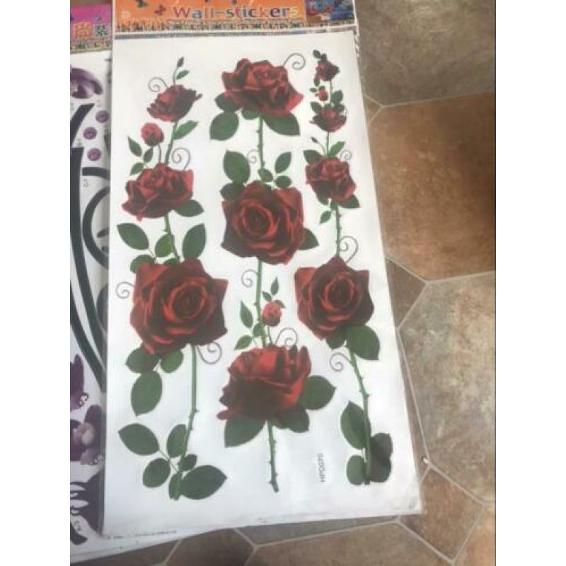 5 bloemen Muurstickers