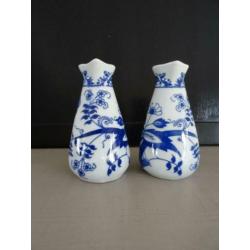 Kannetjes - vaasjes - blauw/wit