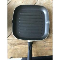 2x pan, wokpan en grillpan Tefal