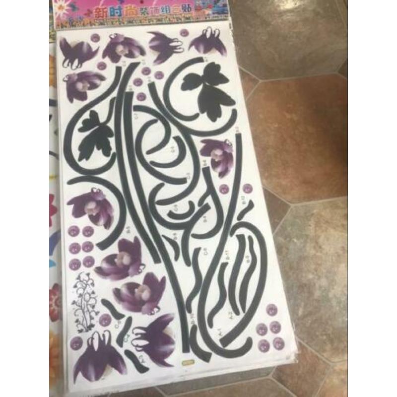 5 bloemen Muurstickers
