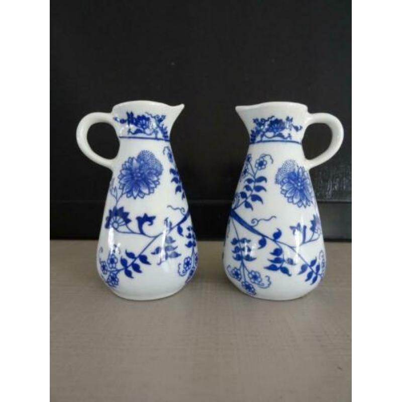 Kannetjes - vaasjes - blauw/wit