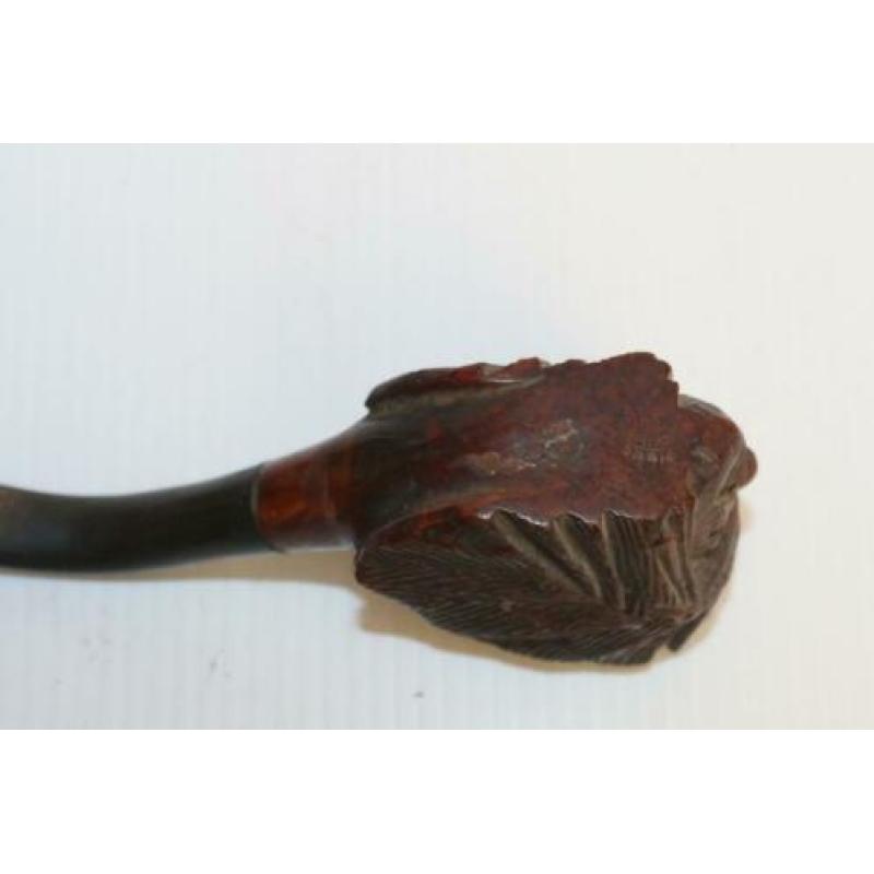 Antieke houten gesculpteerde pijp REAL BRIAR (OBEIG) indiaan