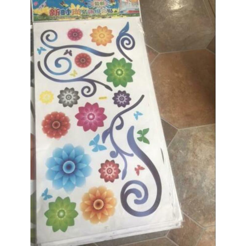 5 bloemen Muurstickers