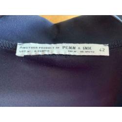 Penn & Ink polo blouse maat 42 donker blauw