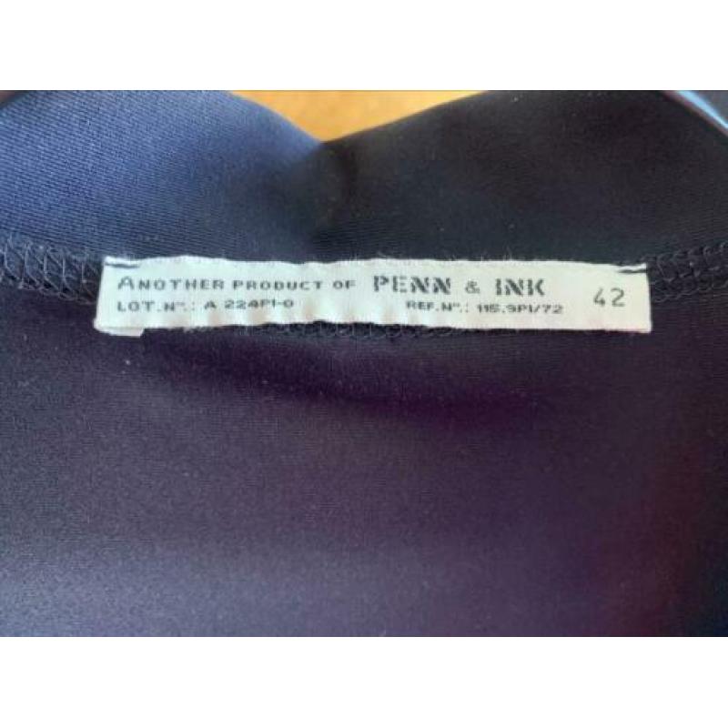 Penn & Ink polo blouse maat 42 donker blauw