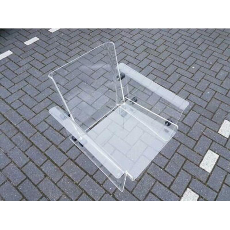 Mid century lucite floating chair, vintage plexiglas stoel