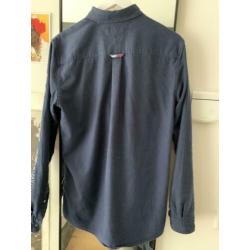 Blauw Tommy Jeans Overhemd Maat M Regular Fit