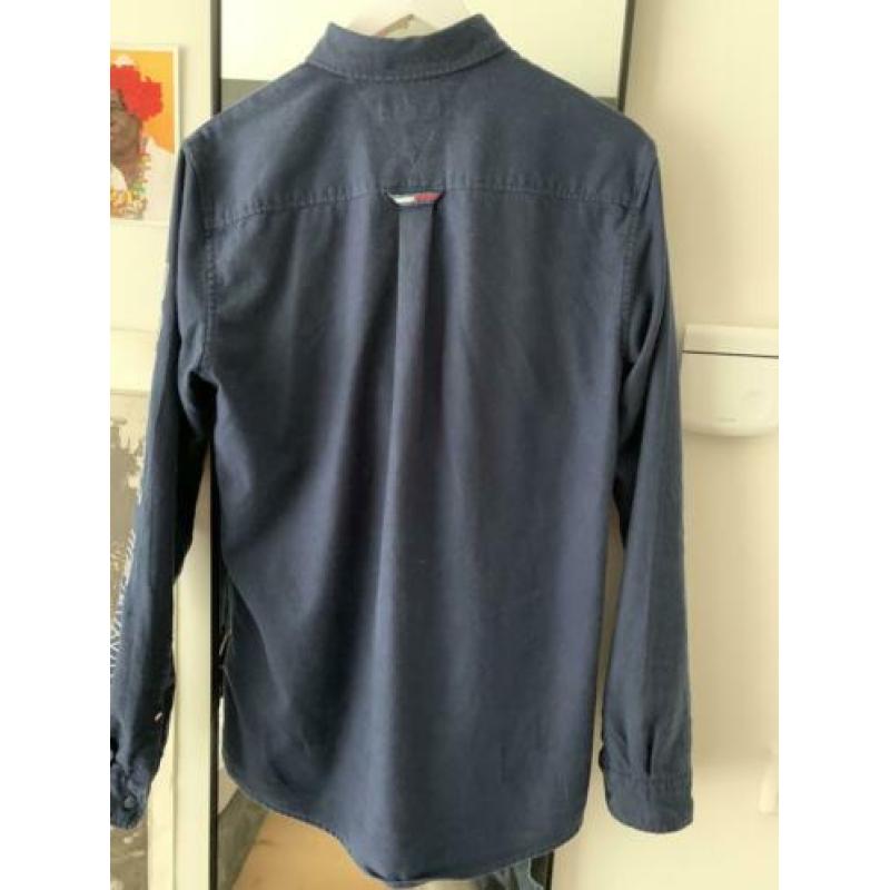 Blauw Tommy Jeans Overhemd Maat M Regular Fit
