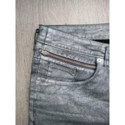 H&M zilverkleurige jeans met ritsen maat 44