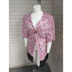 Vrolijk vest met print maat S