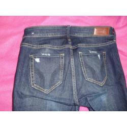 spijkerbroek met gaten w24 l28 hollister