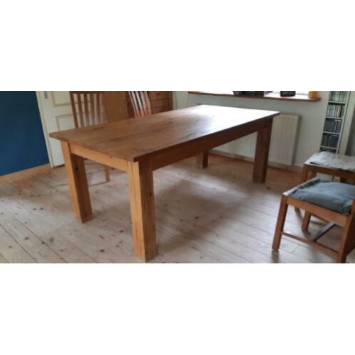 handgemaakte eikenhouten eettafel